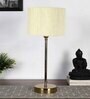 Off- White Cotton with Metal Gold Table Lamp