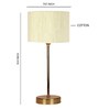 Off- White Cotton with Metal Gold Table Lamp