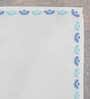 Off White & Aqua (19 x20 ) Floral printed Cotton (Set of 4) Napkin Sets