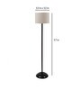 Off White & Beige Cotton and Polyvinyl Shade Floor Lamp with Black Base