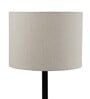 Off White & Beige Cotton and Polyvinyl Shade Floor Lamp with Black Base