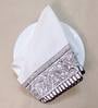 Off White & Brown  (14.5 x14.5 ) Crochet Hand Embroidery Cotton (Set of 6) Napkin Sets