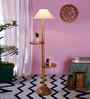Off White Cotton Coolie Floor Lamp