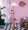 Off White Cotton Coolie Floor Lamp