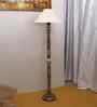 Off White Cotton Coolie Floor Lamp