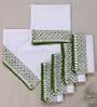 Off White & Olive (14.5 x14.5 ) Crochet Hand Embroidery Cotton (Set of 6) Napkin Sets