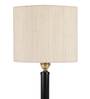 Off-White  Cotton  Shade Contemporary Table Lamp With Black  Base