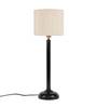 Off-White  Cotton  Shade Contemporary Table Lamp With Black  Base