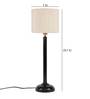 Off-White  Cotton  Shade Contemporary Table Lamp With Black  Base