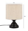Off-White  Cotton  Shade Country Table Lamp With Black  Base