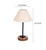 Off-White  Cotton  Shade Country Table Lamp With Natural  Base