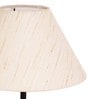Off-White  Cotton  Shade Country Table Lamp With Natural  Base