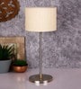 Mylo Off White Cotton Shade Night Lamp With Steel Base