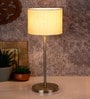 Mylo Off White Cotton Shade Night Lamp With Steel Base