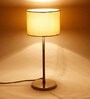 Mylo Off White Cotton Shade Night Lamp With Steel Base