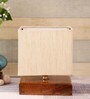 Off-White Cotton Shade Traditional Table Lamp With Natural Base