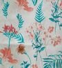 Off White Floral Cotton Blend 5 Ft Blackout Rod Pocket Window Curtain