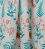 Off White Floral Cotton Blend 5 Ft Blackout Rod Pocket Window Curtain