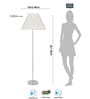 Off White Cotton Curtain Pleated Cotton Shade Floor Lamp Steel Base