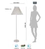 Off White Cotton Vintage Shade Floor Lamp Steel Base