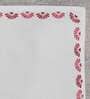 Off White& Maroon (19.5 x19 ) Floral printed Cotton (Set of 4) Napkin Sets