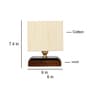 Milan Off White Cottan Fabric Shade Night Lamp With Wood Base