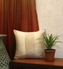 Off White Solid Polyester 16 x 16 Inches Cushion Cover
