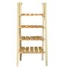 Off White and Natural wood Solid Wood Triangular Ladder Planter Stand