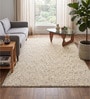 Off White Cosmos Microfiber Backing  4X6 Ft Floor Carpet