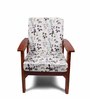 Off White Cotton Floral 20x20 Inches 1 Seater Sofa Chair Covers (Pack of 2)