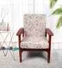 Off White Cotton Abstract 20x20 Inches 1 Seater Sofa Chair Covers (Pack of 4)