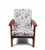 Off White Cotton Floral 20x20 Inches 1 Seater Sofa Chair Covers (Pack of 4)