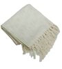 Off White Cotton Solid 60X48 Inches Reversible Throw