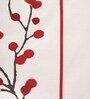 Floral (84x12) Off White & Red Cotton Blend Table Runner