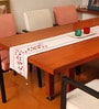 Floral (84x12) Off White & Red Cotton Blend Table Runner