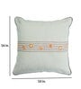Off White Striped Cotton Blend 16 x 16 Inches Cushion Cover