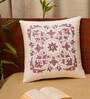 Off White Traditional Cotton Blend 16 x 16 Inches Cushion Cover
