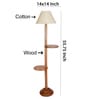 Off White Cotton Conical Wooden Floor Lamp