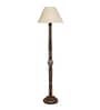 Off White Cotton Conical Wooden Floor Lamp