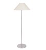 Off-White Cotton Coolie Shade Steel Floor Lamp Steel Base