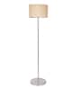 Off-White Cotton Drum Shade Steel Floor Lamp Steel Base