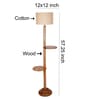 Off-White Cotton Drum Wooden Floor Lamp