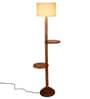 Off-White Cotton Drum Wooden Floor Lamp