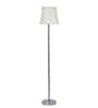 Off White Cottan Fabric Shade Club Floor Lamp With Steel Base