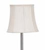 Off White Cottan Fabric Shade Club Floor Lamp With Steel Base