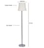 Off White Cottan Fabric Shade Club Floor Lamp With Steel Base