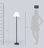 Nassau White Fabric Shade Club Floor Lamp With Metal Base