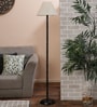 Nassau White Fabric Shade Club Floor Lamp With Metal Base