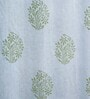 Off White Floral Cotton 8 Ft Sheer Rod Pocket Door Curtain