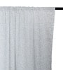 Off White Floral Cotton 8 Ft Sheer Rod Pocket Door Curtain